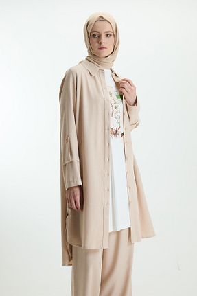ست بالاتنه و پائین تنه حجاب بژ زنانه سایز بزرگ Setrms - کد 932983622