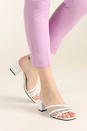 دمپائی سفید زنانه چرم مصنوعی POPULARSHOP - کد 932946991
