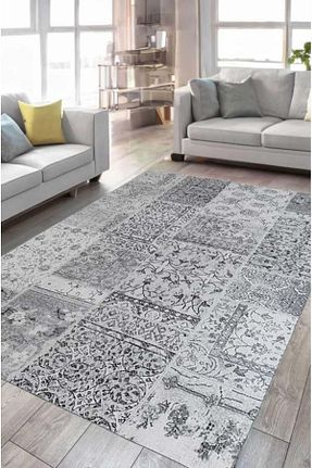فرش طوسی قابل شستشو Çam Halı - کد 923092309