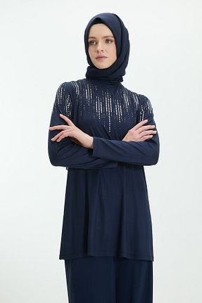 تونیک سرمه ای زنانه بافتنی Setrms - کد 932988121