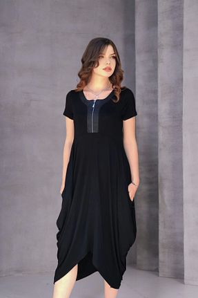 لباس سایز بزرگ مشکی زنانه ویسکون aytemas - کد 301290235