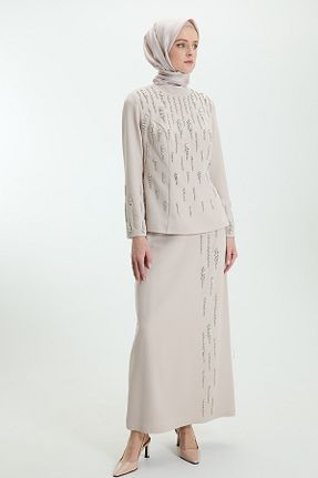 ست بالاتنه و پائین تنه حجاب بژ رگولار Setrms - کد 932987542