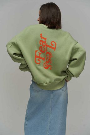 سوئیشرت سبز زنانه چاپی MAİ COLLECTİON - کد 346677704