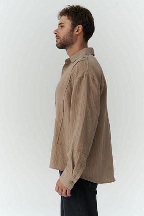 پیراهن قهوه ای مردانه رگولار MAİ COLLECTİON - کد 843265701