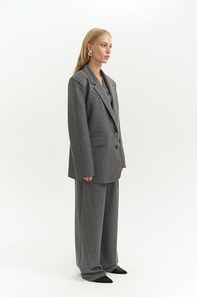 ست بالاتنه و پائین تنه طوسی زنانه بافتنی MAİ COLLECTİON - کد 873778553