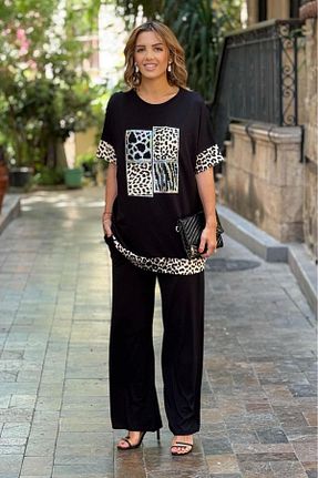ست بالاتنه و پائین تنه مشکی زنانه بافتنی Nevin Kaya Moda - کد 933040447
