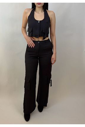 ست بالاتنه و پائین تنه مشکی زنانه تریکو G&G WARDROBE - کد 933066780