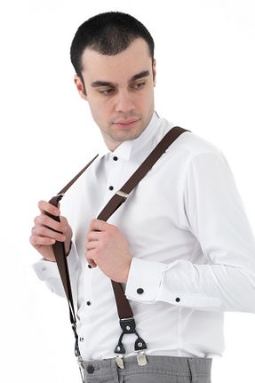 آویز شلوار قهوه ای مردانه پارچه ای ELROZO - کد 930242230