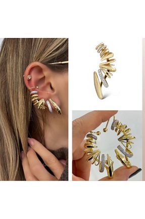گوشواره غضروفی نقره زرد AychaAksesuar - کد 933073747