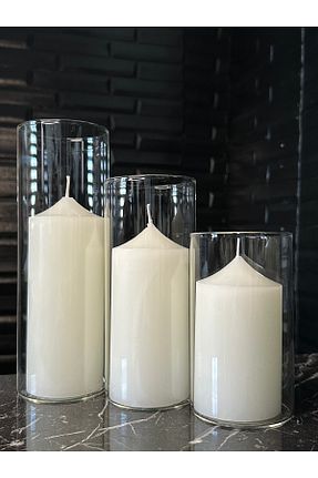 شمعدان و شمع گیر سفید شیشه Paşabahçe - کد 933084612