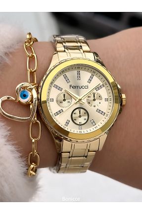 ساعت مچی زرد زنانه 34 میلی متر Ferrucci - کد 839873252