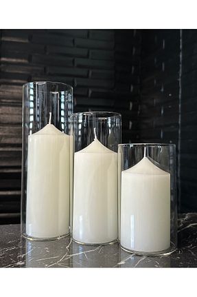 شمعدان و شمع گیر سفید شیشه Paşabahçe - کد 933084612