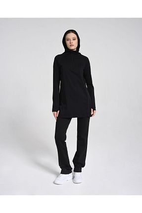 سوئیشرت مشکی زنانه ساده Monolou - کد 933083912