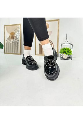 کفش کژوال مشکی زنانه چرم لاکی Moda Alsu - کد 933116466
