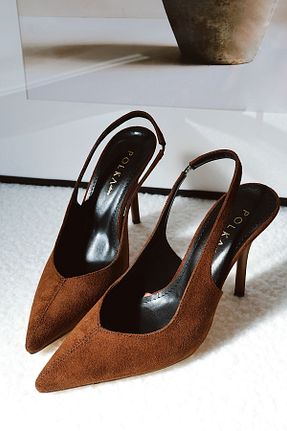 کفش مجلسی قهوه ای زنانه چرم مصنوعی POLKA STORE - کد 933116566