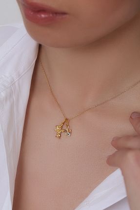 گردنبند نقره طلائی زنانه 925 عیار Tasarlatak - کد 933113972