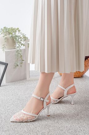 کفش پاشنه بلند کلاسیک سفید زنانه چرم مصنوعی Egepass - کد 933749069