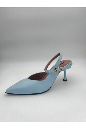 کفش پاشنه بلند کلاسیک آبی زنانه چرم خالص Mariolucci - کد 933125555