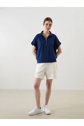شلوارک و برمودا نباتی زنانه پنبه ای LC Waikiki - کد 933127912