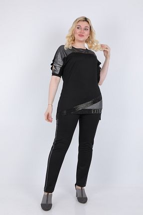 ست بالاتنه و پائین تنه مشکی زنانه بافت EXİTLİNE - کد 933157468