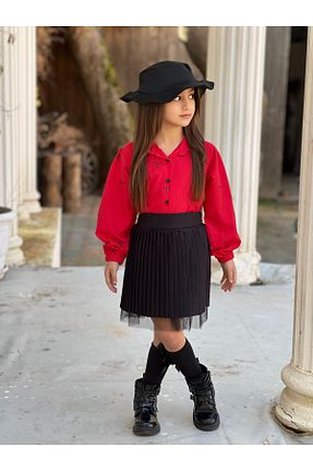 ست بالاتنه و پائین تنه قرمز بچه گانه بافتنی zeynoshkids - کد 933847733