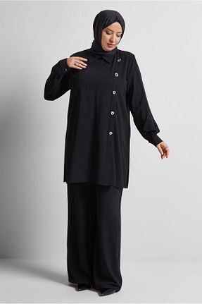 ست بالاتنه و پائین تنه حجاب مشکی زنانه رگولار Alvina - کد 933166775