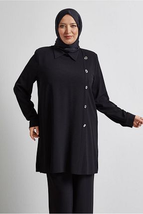 ست بالاتنه و پائین تنه حجاب مشکی زنانه رگولار Alvina - کد 933166775
