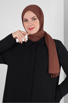 شال قهوه ای زنانه پلی استر Alvina - کد 870008481