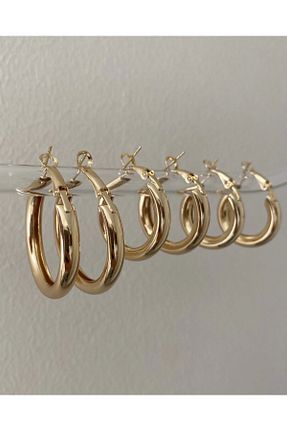 گوشواره استیل (فولاد) طلائی زنانه استیل (فولاد) stainles steel - کد 770085591