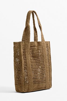 کیف دوشی نباتی زنانه پارچه ای Oysho - کد 933190847