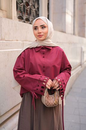 پیراهن حجاب زرشکی زنانه رگولار LOCCO - کد 933210733