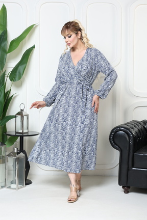 لباس سایز بزرگ سرمه ای زنانه الیاف şuranur - کد 931901892