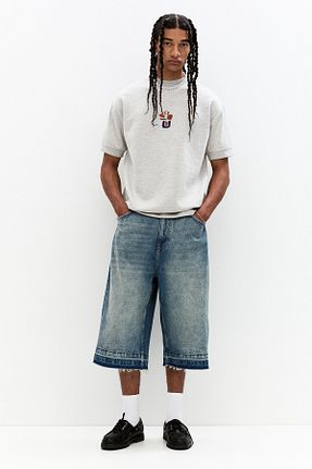 تیشرت طوسی مردانه رگولار Pull & Bear - کد 933207723