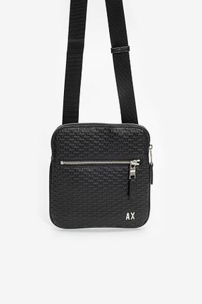 کیف پستچی مشکی مردانه چرم خالص Armani Exchange - کد 898802564