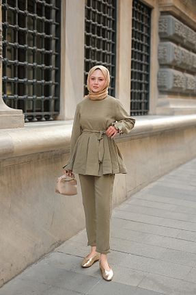 ست بالاتنه و پائین تنه سبز زنانه بافتنی LOCCO - کد 938396914