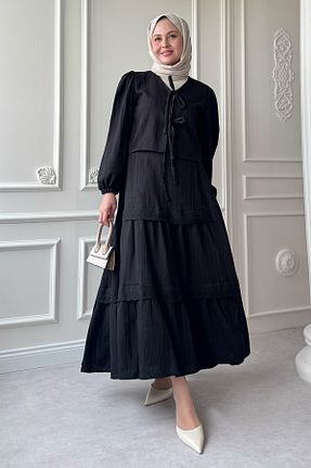 ست بالاتنه و پائین تنه حجاب مشکی زنانه رگولار InStyle - کد 933218540