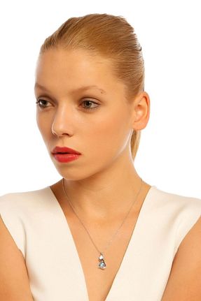 گردنبند نقره آبی زنانه 925 عیار Chavin - کد 933214356
