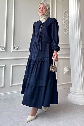 ست بالاتنه و پائین تنه حجاب سرمه ای زنانه رگولار InStyle - کد 933218588