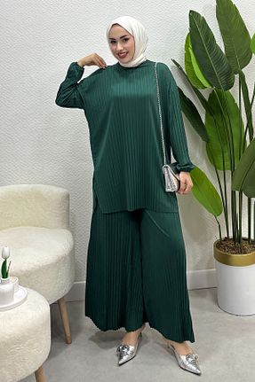 ست بالاتنه و پائین تنه خاکی زنانه جین Tesettür Diyarı - کد 933232813