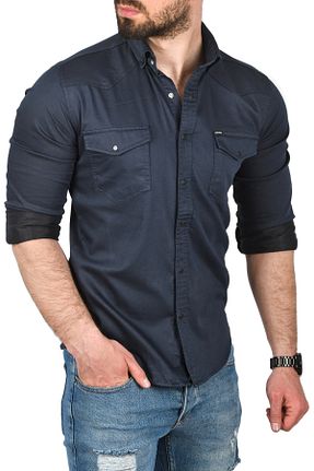 پیراهن مشکی مردانه اسلیم فیت Rizz up - کد 933239386
