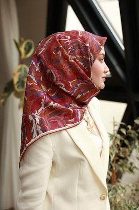 روسری زرشکی İpek Tivil Silk Home - کد 933222785