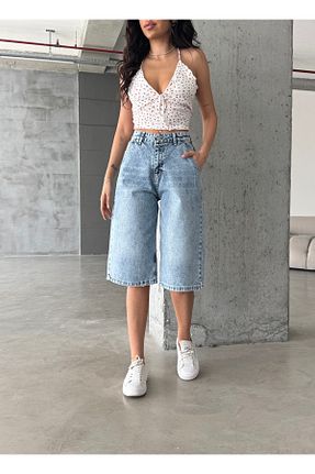 شلوارک و برمودا آبی زنانه فاق بلند Swet Shop Jeans - کد 933276556