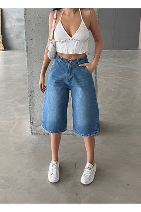 شلوارک و برمودا آبی زنانه فاق بلند Swet Shop Jeans - کد 933276553