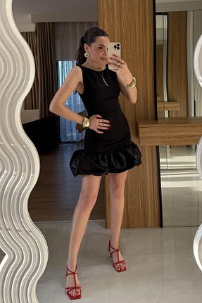 لباس مشکی زنانه بافتنی Gizem Ecemiş - کد 933270190