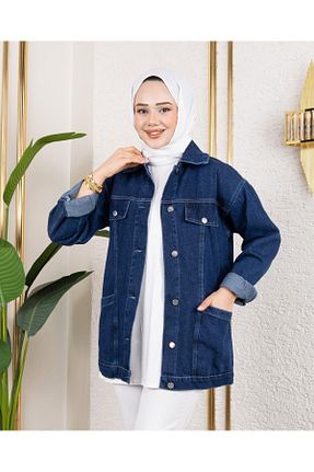 کت حجاب سرمه ای زنانه رگولار HARMAN BUTİK - کد 925406455