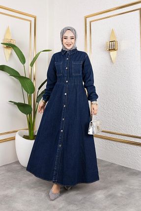 لباس حجاب سرمه ای زنانه رگولار HARMAN BUTİK - کد 903212281