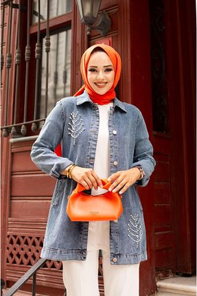 کت آبی زنانه رگولار HARMAN BUTİK - کد 856400631