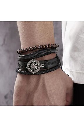 دستبند جواهر مشکی مردانه سنگ طبیعی Feron accessories - کد 933328314