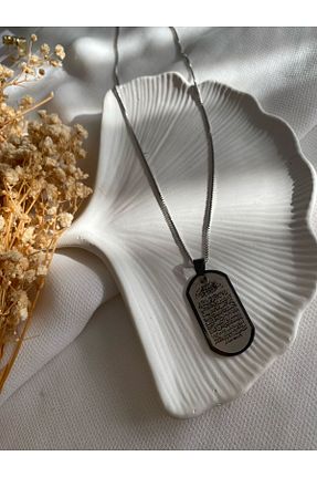 گردنبند استیل ( فولاد ) طوسی زنانه استیل ضد زنگ saren aksesuar & takı - کد 933328833