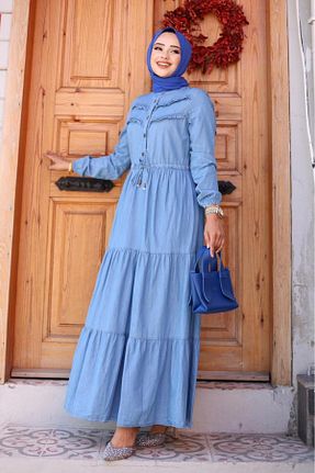 لباس حجاب آبی زنانه رگولار HARMAN BUTİK - کد 852064983